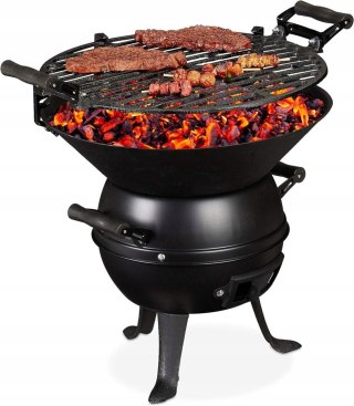 PALENISKO GRILL WĘGLOWY ŻELIWNY STALOWY OGRODOWY KOCIOŁEK PRZENOŚNY