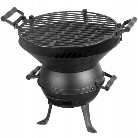 PALENISKO GRILL WĘGLOWY ŻELIWNY STALOWY OGRODOWY KOCIOŁEK PRZENOŚNY