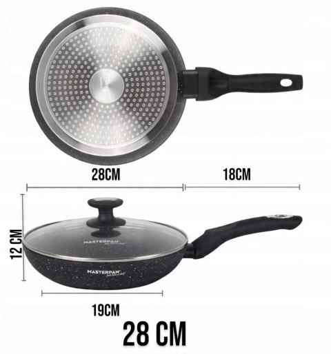 Patelnia tradycyjna Masterpan PREMIUM 28 cm granitowa