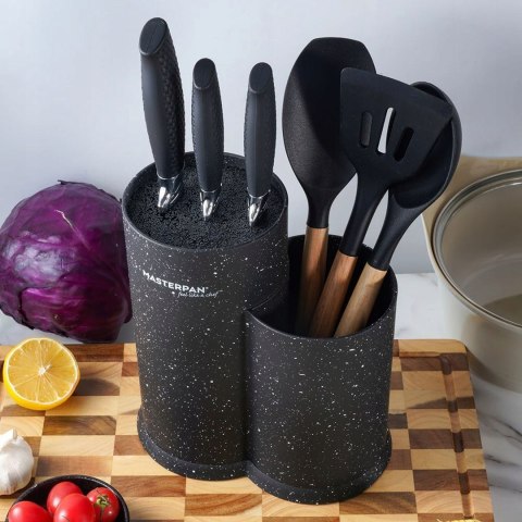 Stojak na noże Masterpan 22 cm czarny tworzywo sztuczne
