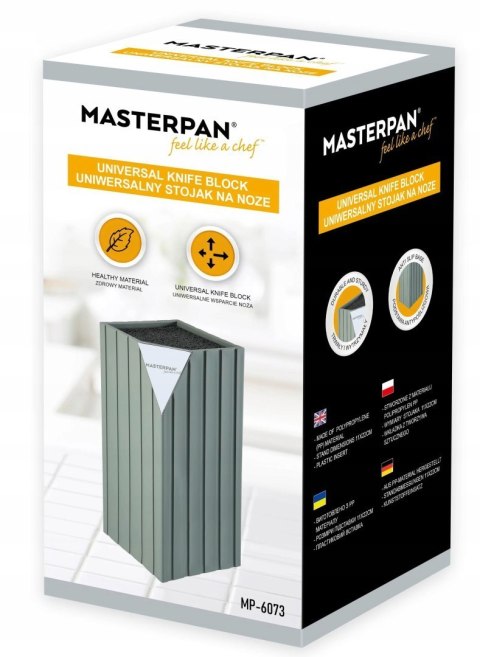 Stojak na noże Masterpan 22 cm szary tworzywo sztuczne