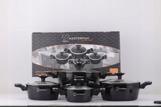 Zestaw Garnków Marmurkowych Komplet Garnki Soft Touch 8 EL. MasterPan