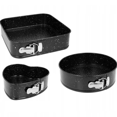 3X TORTOWNICA OKRĄGŁA FORMA BLACHA RANT DO PIECZENIA NON-STICK 24/26/28 CM