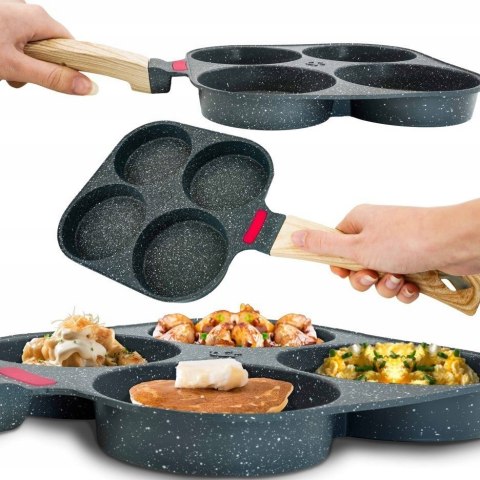 PATELNIA DO JAJEK NALEŚNIKÓW PLACKÓW PANCAKE NON-STICK 4 OTWORY