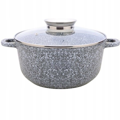 GARNEK ALUMINIUM OKRAGLY 26CM GRANIT MARMUR 5,5L MASTERPAN MP-2129