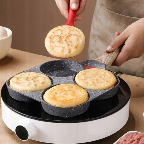 PATELNIA DO JAJEK NALEŚNIKÓW PLACKÓW PANCAKE NON-STICK 4 OTWORY