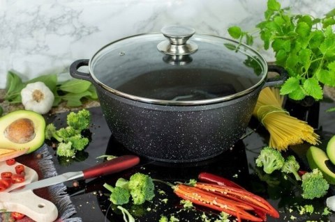 SZEROKI GARNEK AROMA KNOB MARMUREK BEZ PFOA śr 40cm. / 18,5L