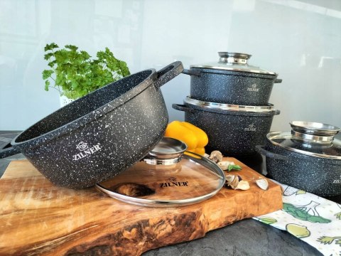 Zestaw garnków Zilner Premium aluminiowe 8 el.
