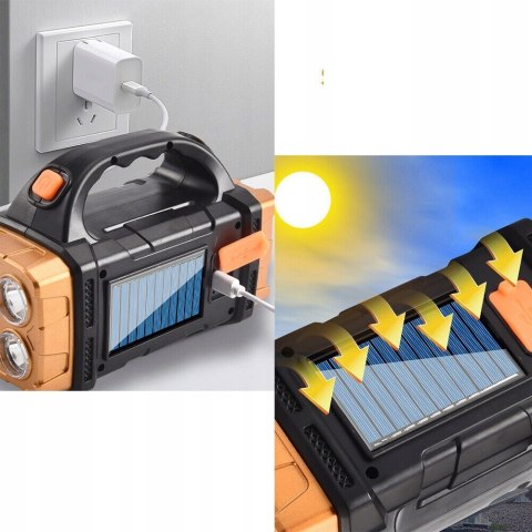 Latarka Solarna LED Szperacz POWERBANK USB Akumula