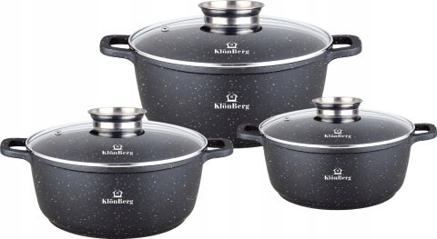 Zestaw garnków marmurkowych PREMIUM aluminiowe 12 el.