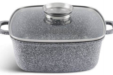 GARNEK ALUMINIUM KWADRAT 26CM GRANIT MARMUR 5,5L MASTERPAN MP-2109