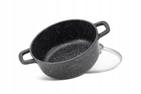 GARNEK ALUMINIUM OKRAGLY 26CM MARMUR Z INDUKCJA 5,5L MASTERPAN MP-2116