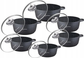 GARNKI ALUMINIUM 12E MARMUR 16CM/20CM/22CM/22CM/24CM/28CM MASTERPAN MP-2152