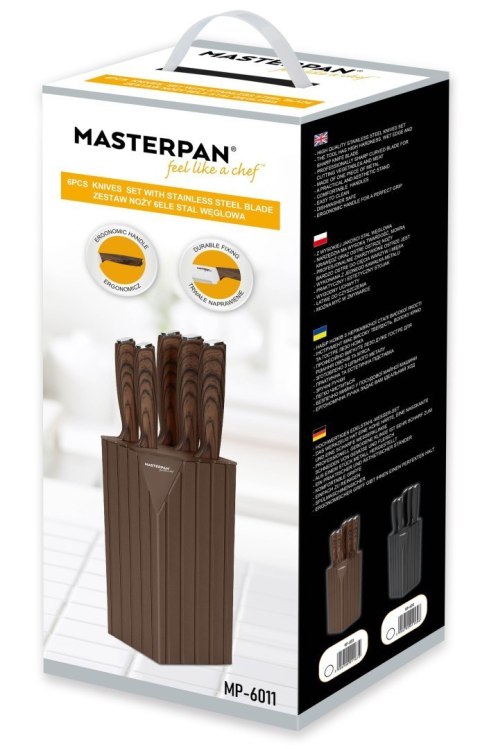 Komplet noży w pudełku Masterpan Noże w stojaku PEMIUM 5 szt.