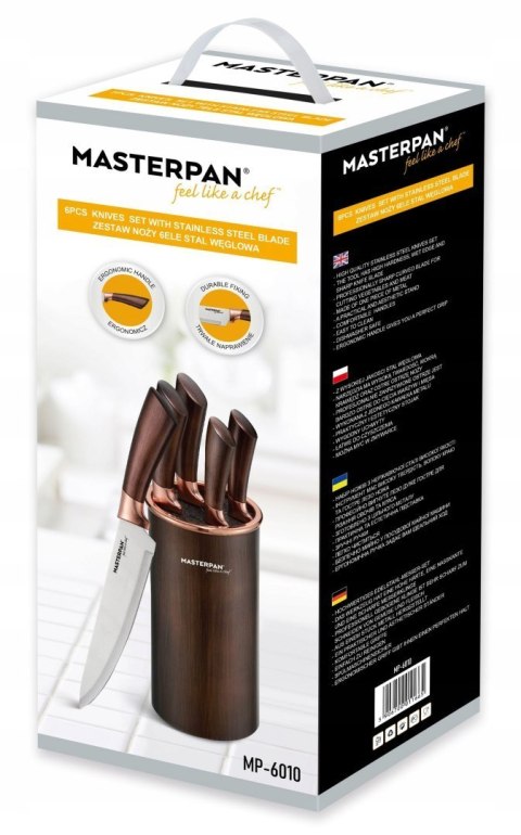 Komplet noży w pudełku Masterpan Noże w stojaku PEMIUM 5 szt.