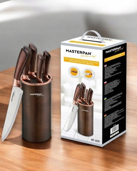 Komplet noży w pudełku Masterpan Noże w stojaku PEMIUM 5 szt.