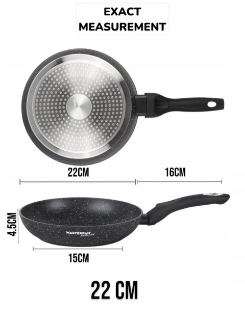 Patelnia tradycyjna Masterpan 22 cm aluminiowa