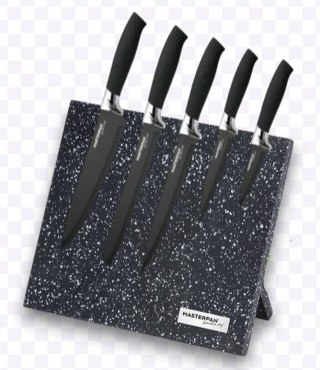 Stojak na noże MASTERPAN 24 cm czarny