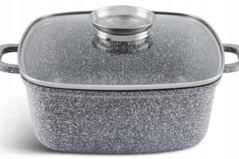 GARNEK ALUMINIUM KWADRAT 26CM GRANIT MARMUR 5,5L MASTERPAN MP-2109