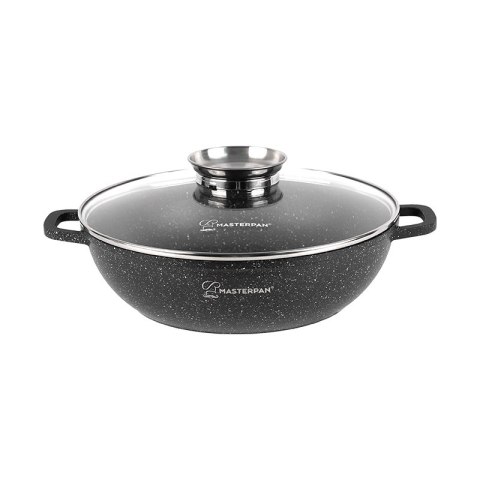 GARNEK ALUMINIUM NISKI ALA WOK 28CM 4,3L MARMUR MASTERPAN MP-2135