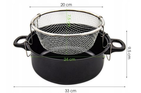 GARNEK Z KOSZYKIEM DO SMAŻENIA FRYTEK 4.0L 24cm