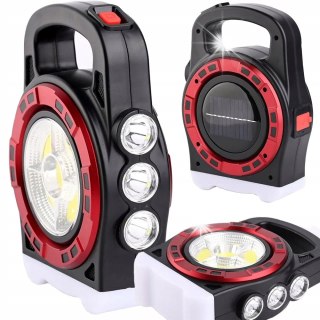 LATARKA SOLARNA PRZENOŚNA LAMPKA AKUMULATOROWA LED POWERBANK REFLEKTOR MOC