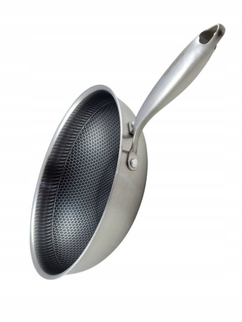 Patelnia WOK GŁĘBOKA Z POKRYWKĄ 4.5L CIĘŻKA STALOWA INDUKCJA GAZ 28 CM