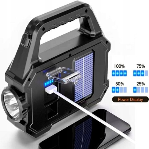 SOLARNA LATARKA POWERBANK AKUMULATOR WIELOFUNKCJA