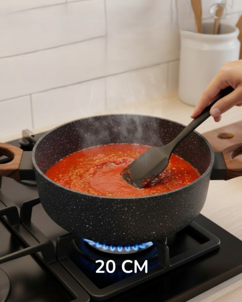 Zestaw garnków Masterpan szklane 15 el. indukcja gaz marmurki eleganckie