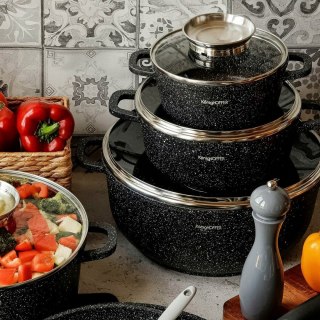Zestaw garnków marmurkowych aluminiowe 12 el.