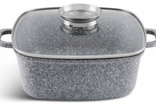 GARNEK ALUMINIUM KWADRAT 24CM GRANIT MARMUR 4,5L MASTERPAN MP-2108