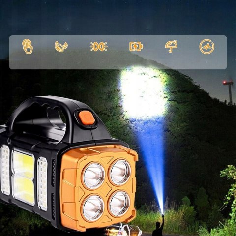 Latarka Solarna LED Szperacz POWERBANK USB Akumula
