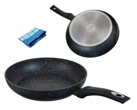 Patelnia tradycyjna WYSOKA PATELNIA MARMUROWA 24cm CIEMNA 24 cm non-stick