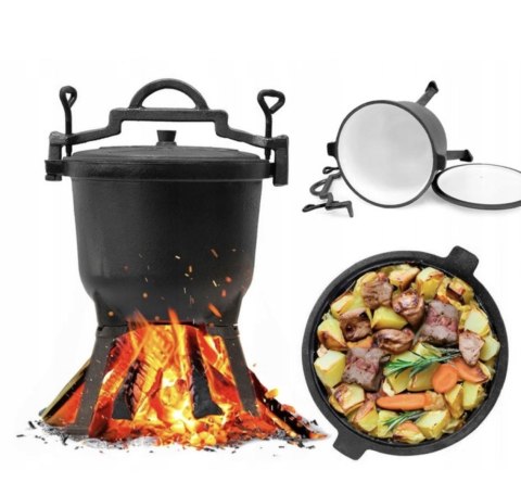 Kociołek myśliwski 15 L garnek żeliwny na ognisko prażonki