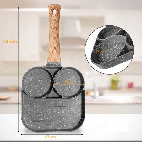 PATELNIA DO JAJEK NALEŚNIKÓW PLACKÓW PANCAKE NON-STICK 4 OTWORY