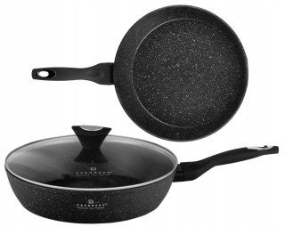 Patelnia tradycyjna głęboka wysoka PREMIUM 28 cm granitowa