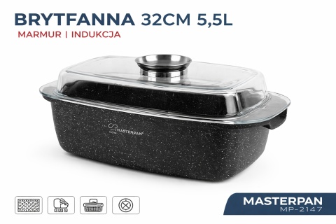 BRYTFANNA 32CM 5,5LMARMUR IDUKCJA MASTERPAN MP-2147