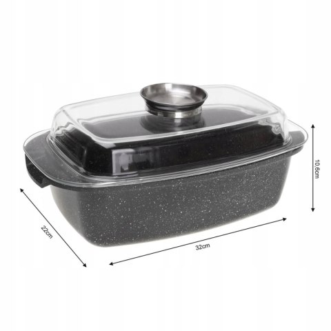 BRYTFANNA DO PIECZENIA GĘSIARKA MARMURKOWA DUŻA SOLIDNA 5.5 L