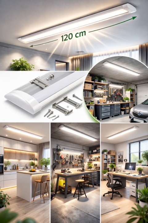 30x LAMPA LED 120CM NATYNKOWA ŚWIETLÓWKA DO GARAŻU 72W MOCNA PLAFON