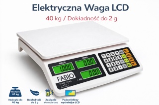 Waga sklepowa elektroniczna LCD 40 KG.