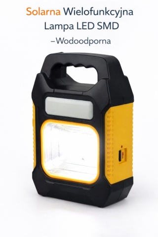 Wielofunkcyjna Latarka Solarno-LED - Warsztatowa, Wodoodporna, Uchwyt
